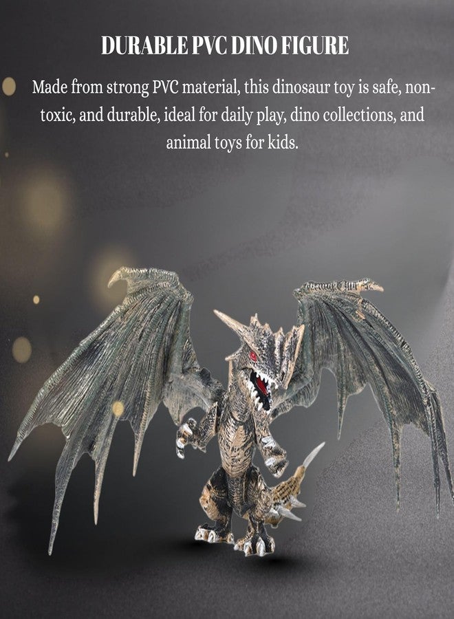 Mallexo 3D Realistic Flying Dragon Toy for Kids 3+ | 1PCS Dino Prehistoric Dragons Toys Action Dinosaur Figure Playset for Boys and Girls Birthday Gift for Children Education & Decor Item (Gold) - Image 4